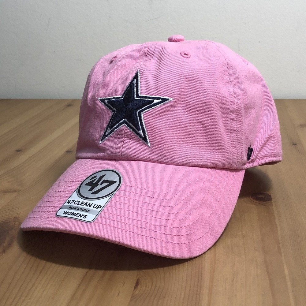 Dallas Cowboys 47 Embroidered Clean Up Cap Hat Women's Adjustable Pink